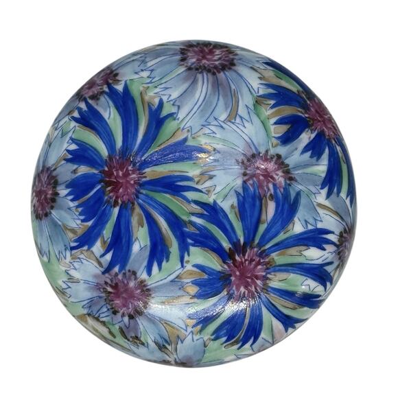 Limoges Porcelain 3 3/4” Lidded Trinket Jar Handpainted Floral Design Gold Trim - Picture 3 of 15